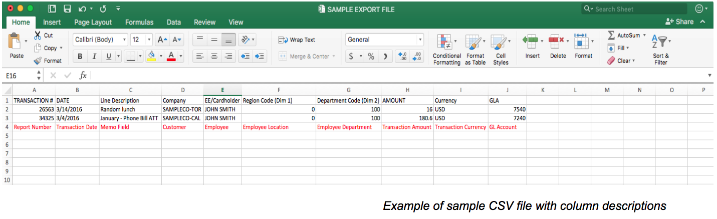 How to Obtain a Sample CSV File for Exports – Nexonia