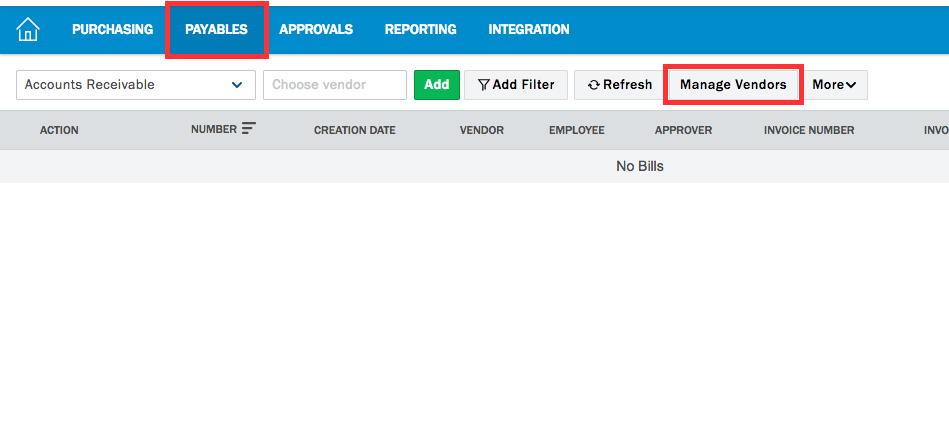 Vendor and customer type filter